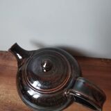 Vintage signed enameled stoneware teapot