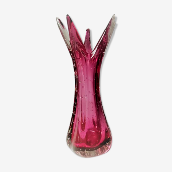 Vase en verre de Murano bullicante par archimède seguso , italie.