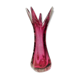 Glass Vase By Murano Bullicante By Archimedes Seguso , Italy.