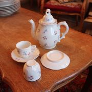 Hand-painted floral porcelain mocha service