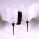 Set of brass, Perspex and metal wall lamps, France Mid-Century