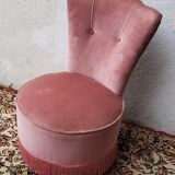 Powder pink velvet low chair