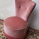 Powder pink velvet low chair