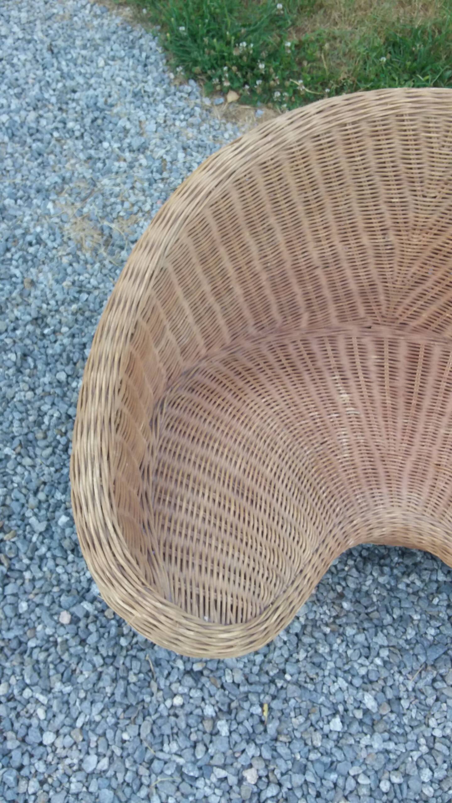 Rattan armchair and rattan coffee table from the 70s