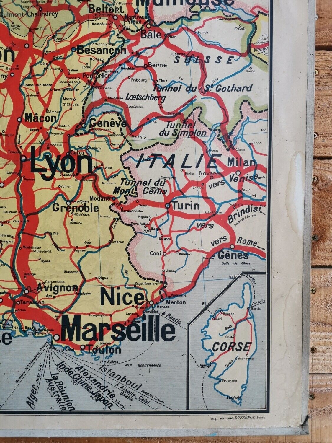 School map France Railways 1960