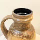 XXL Floor vase ceramic beige brown Scheurich 417-42 Fat Lava West Germany vintage 1950s 1960s