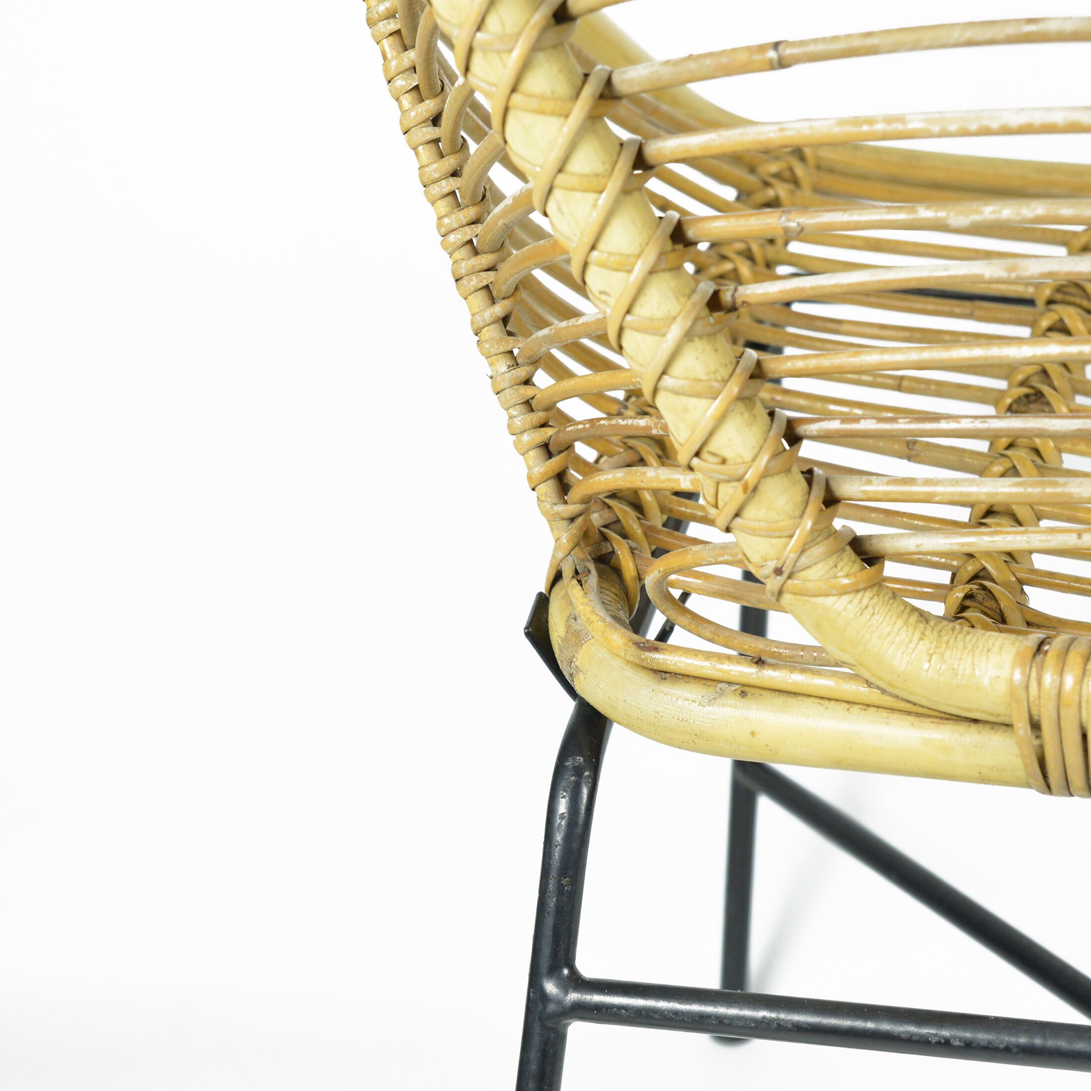 1960s Scandinavian modern rattan bucket armchair, Denmark