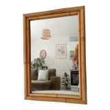 Miroir vintage en bambou années 60 65*45cm