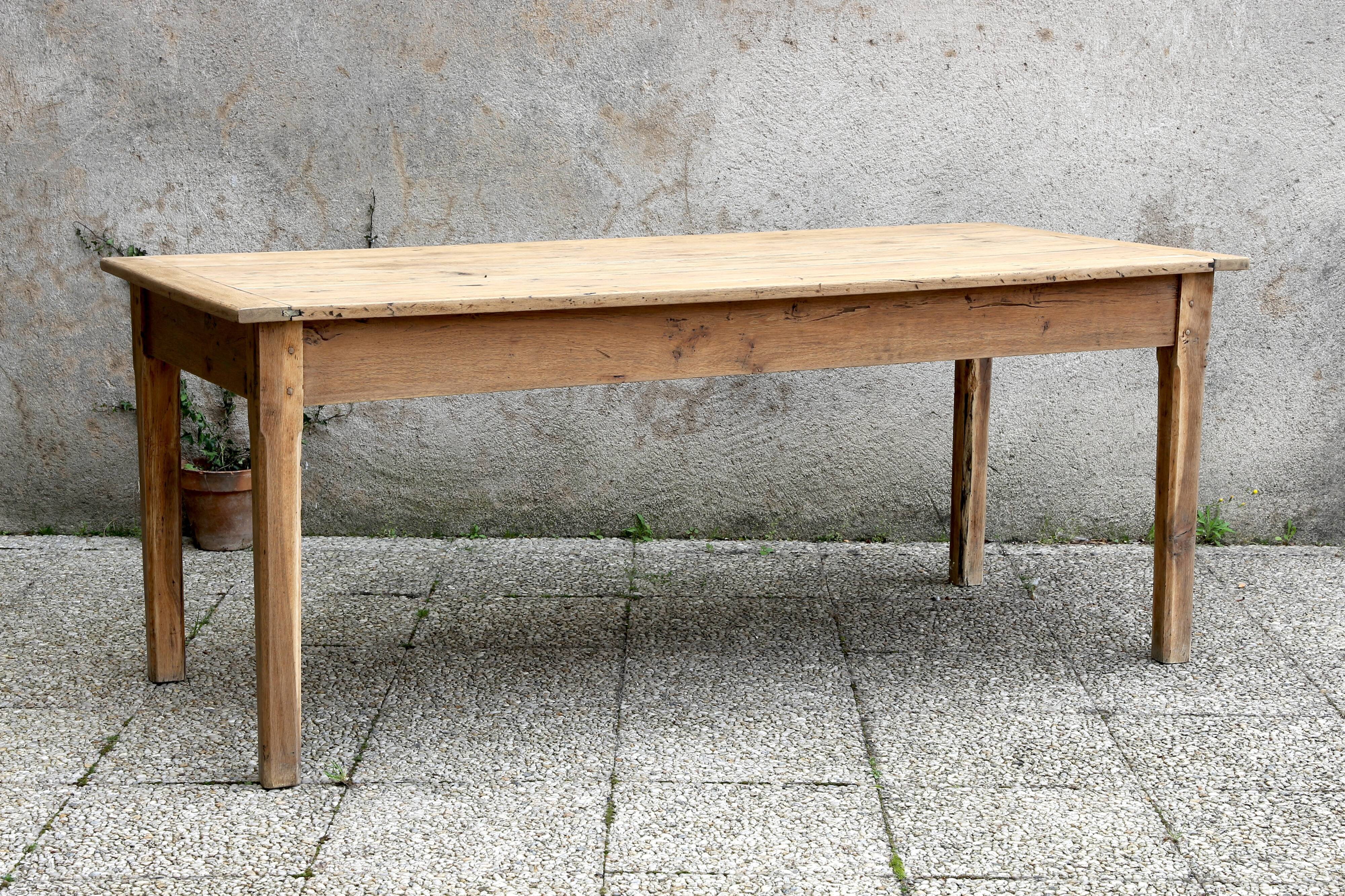 Antique solid oak farm table 180 cm long