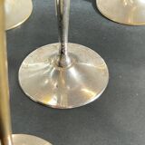 6 Vintage Silver-Plated Brass Champagne Flutes