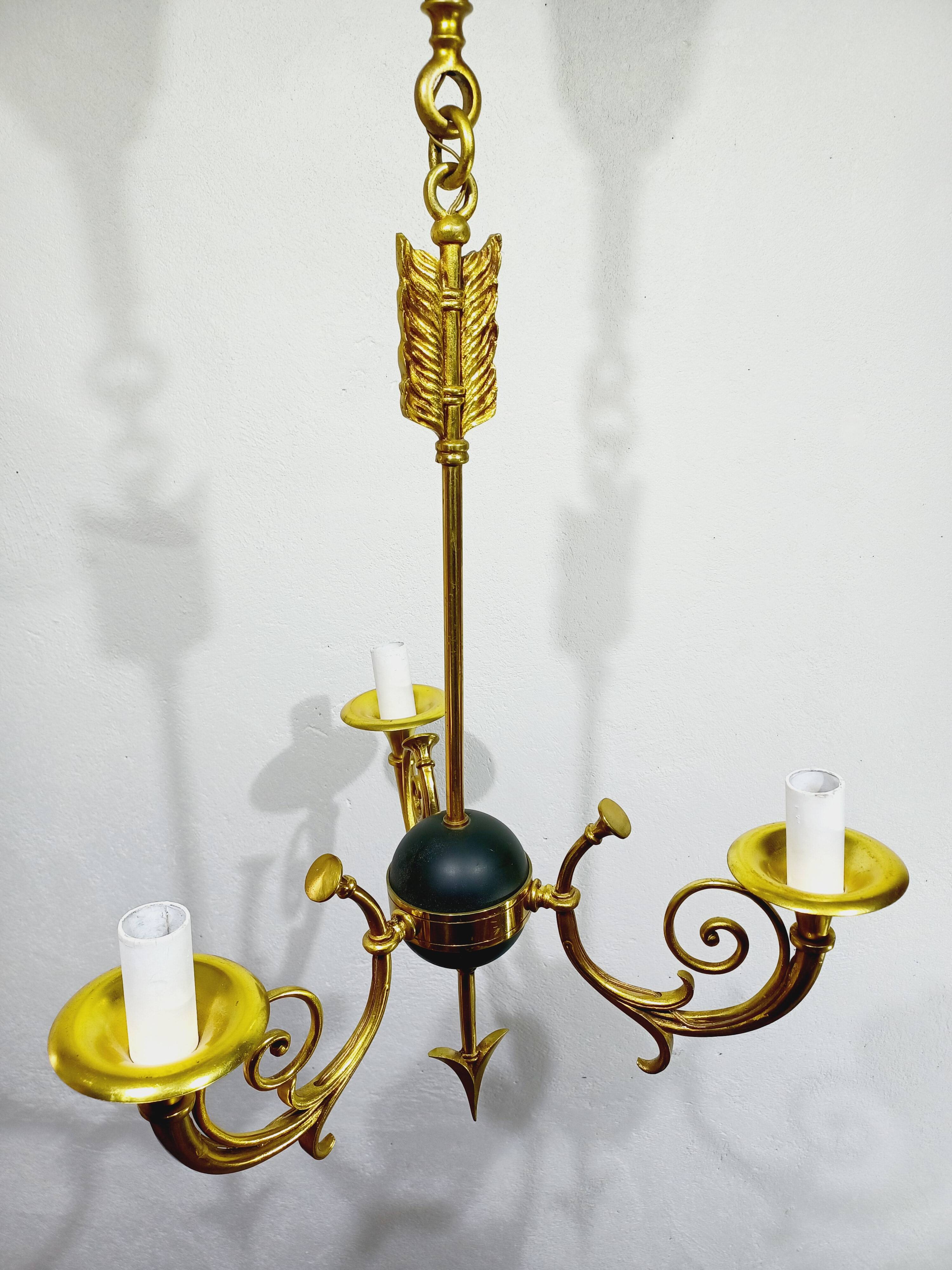 Empire Arrow Chandelier 3 Lights Bronze