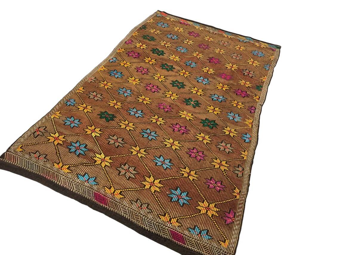 Oushak Geometric Vintage Anatolian Carpet