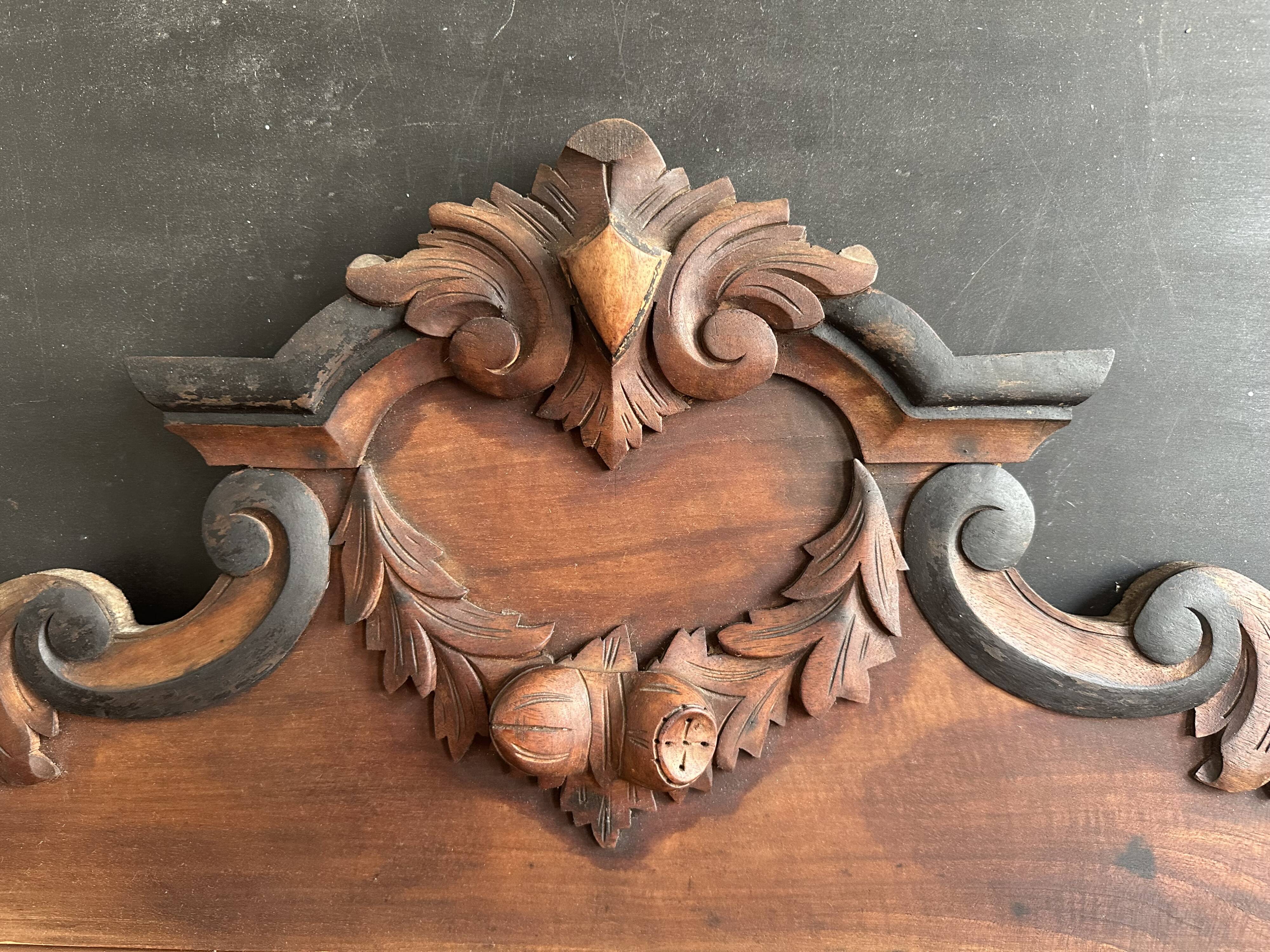 Large ancient carved wooden pediment, early 20th century