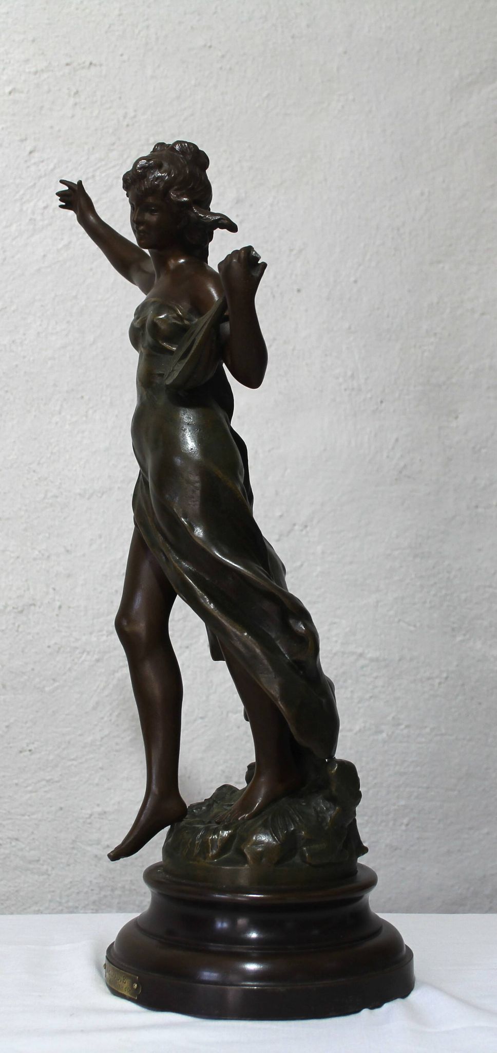Ancient statue in bronze "Melody" after Auguste Moreau – Art Nouveau