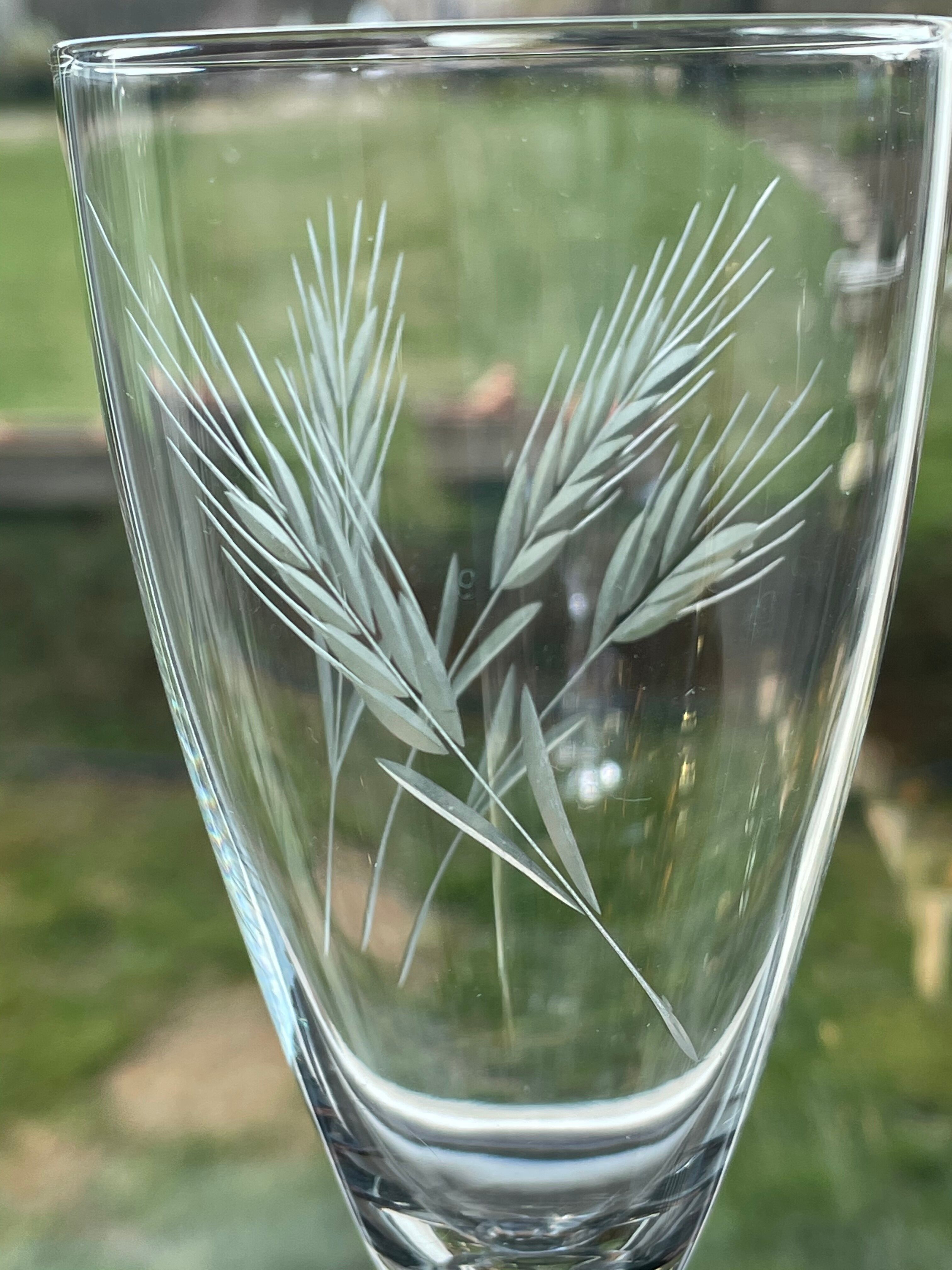 Champagne flutes in cut crystal