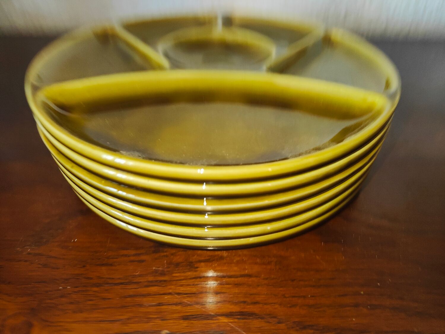 6 oyster plates in green Gien earthenware