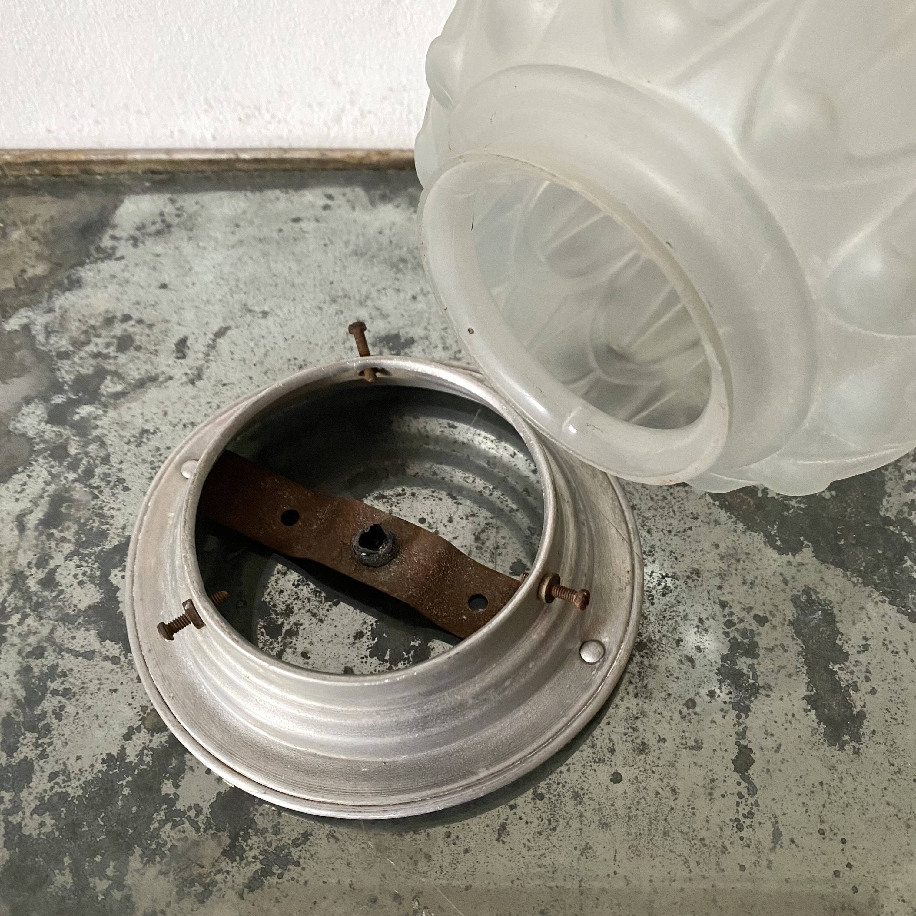 Art Deco frosted glass ball ceiling light