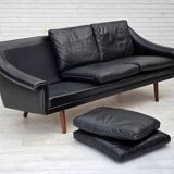 1960s, Danish design by Aage Christensen, 3-seater sofa, leather.