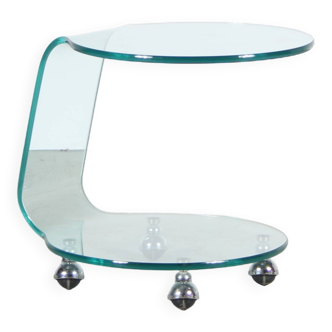 1980s Bent glass trolley from Italy