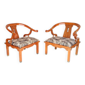 2 fauteuils fer à cheval américains attribués à James Mont