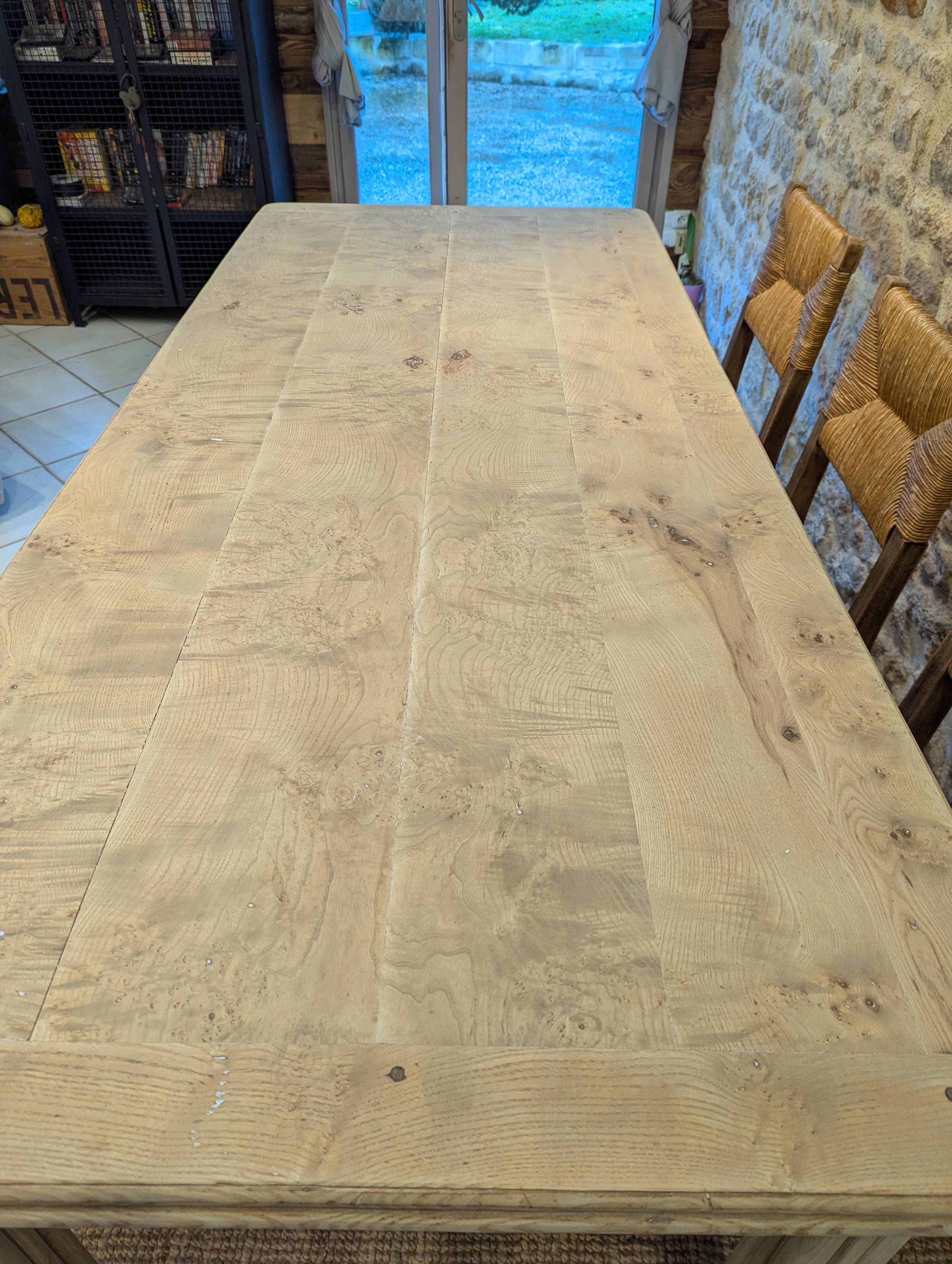 Old farmhouse table in elm