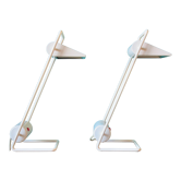 Pair of lamps in white lacquered metal "Arkilux". Denmark 1995