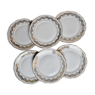 Set of 6 French porcelain plates