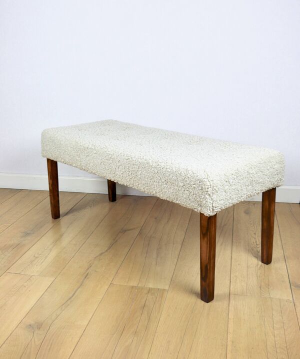 Banc vintage magnifique des années 90 - bouclé beige à poils longs