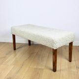Beautiful vintage bench from the 90s - beige boucle long hair