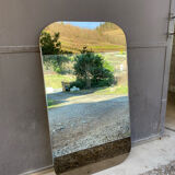 Smoked glass triptych mirror