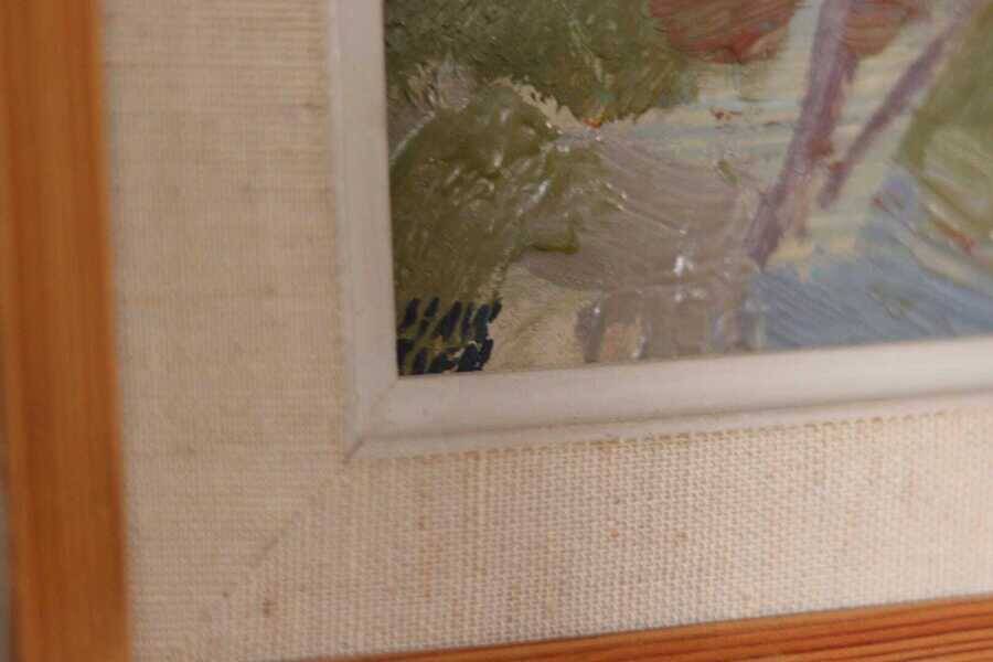 Original Swedish oil on panel – “Seated Figure” by Gösta Stawåsen – vintage & framed – 38 × 29 cm (15.0" × 11.4")