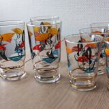 Set of 9 vintage Miro glasses
