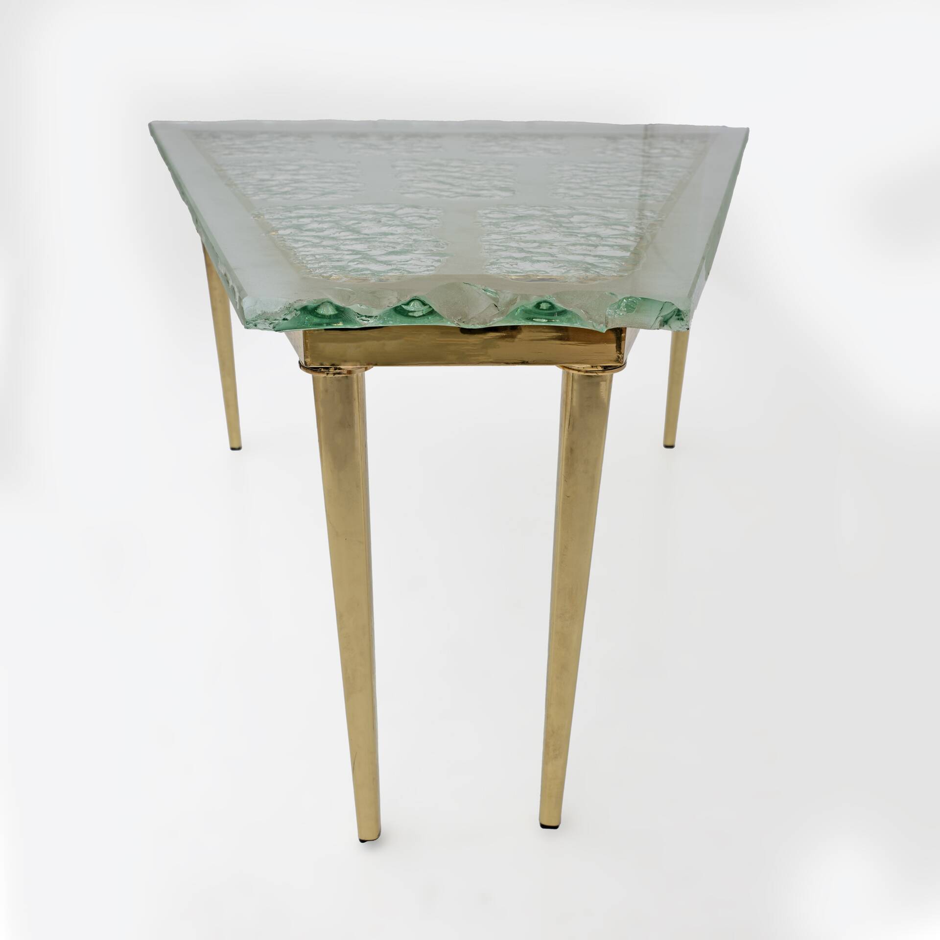 Mid-Century Modern Chiseled Glass Coffee Table Attr. Max Ingrand by Fontana