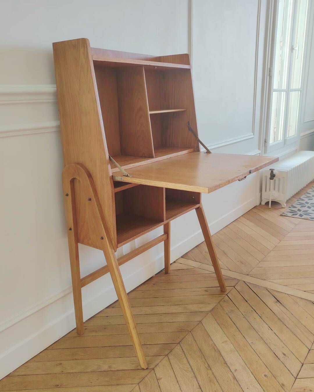 Renovated vintage Scandinavian secretary, 1950s-60s.