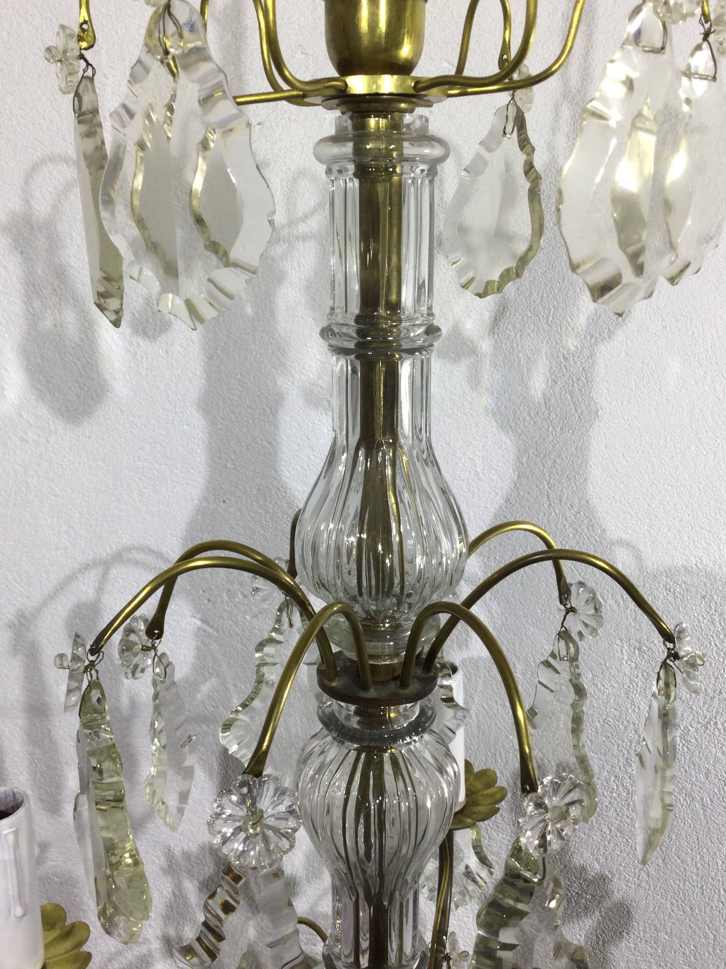 Chandelier 4 lights bronze and tassels