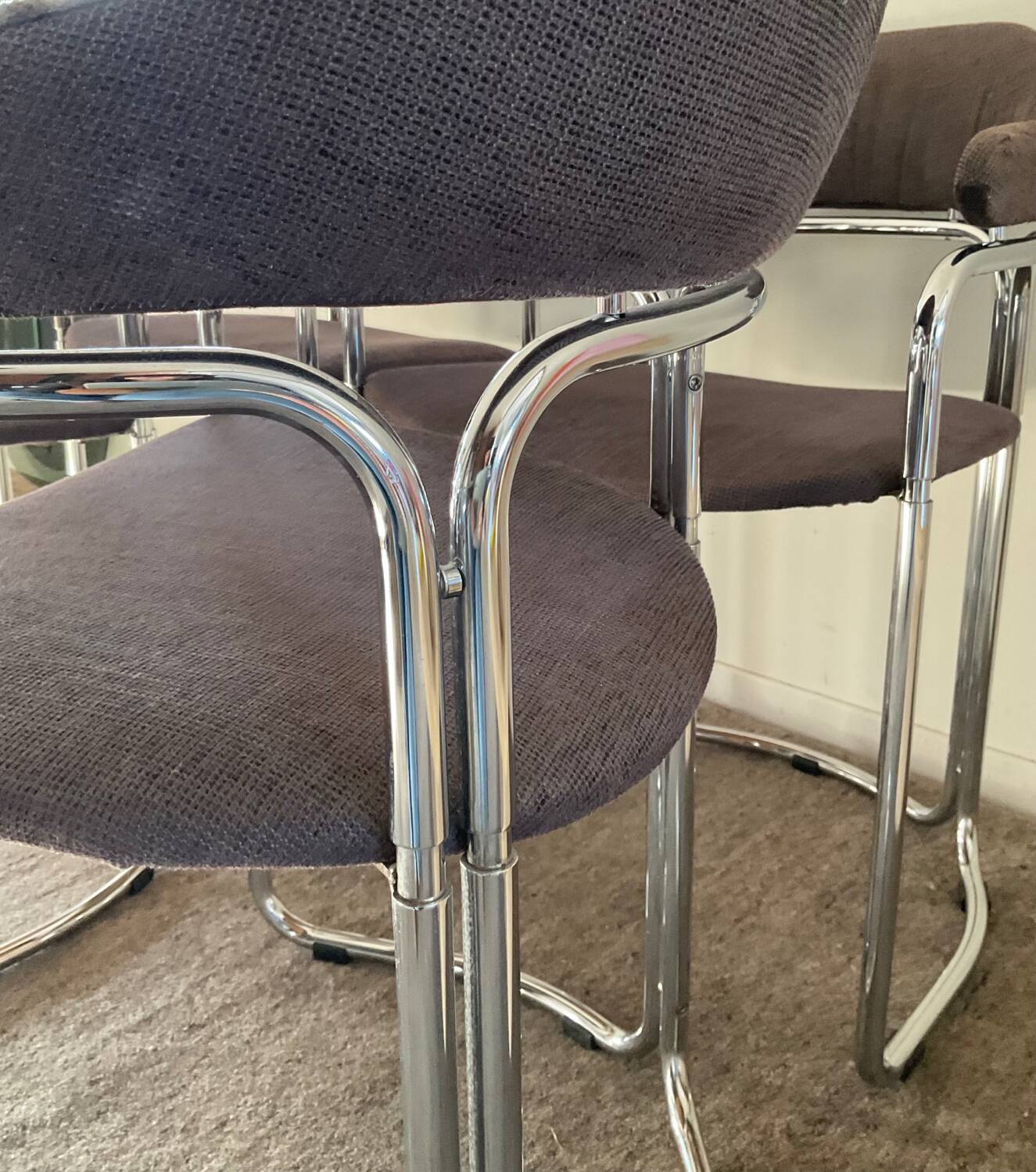 Series of 4 Italian armchairs by Otto Gerdau 1970s