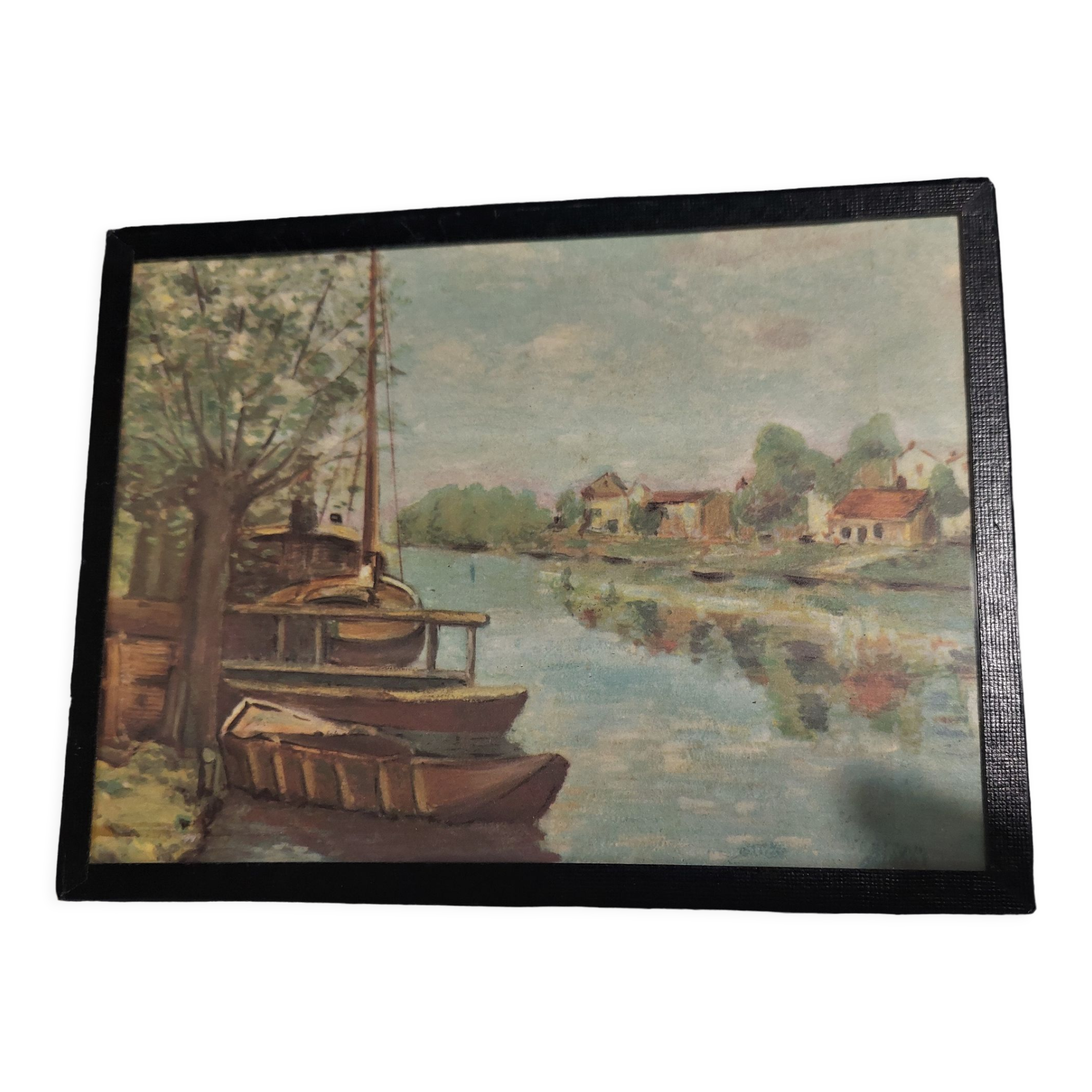 Illustration boats and river