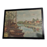 Illustration bateaux et rivière