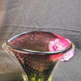 Vintage blown glass vase bubbles
