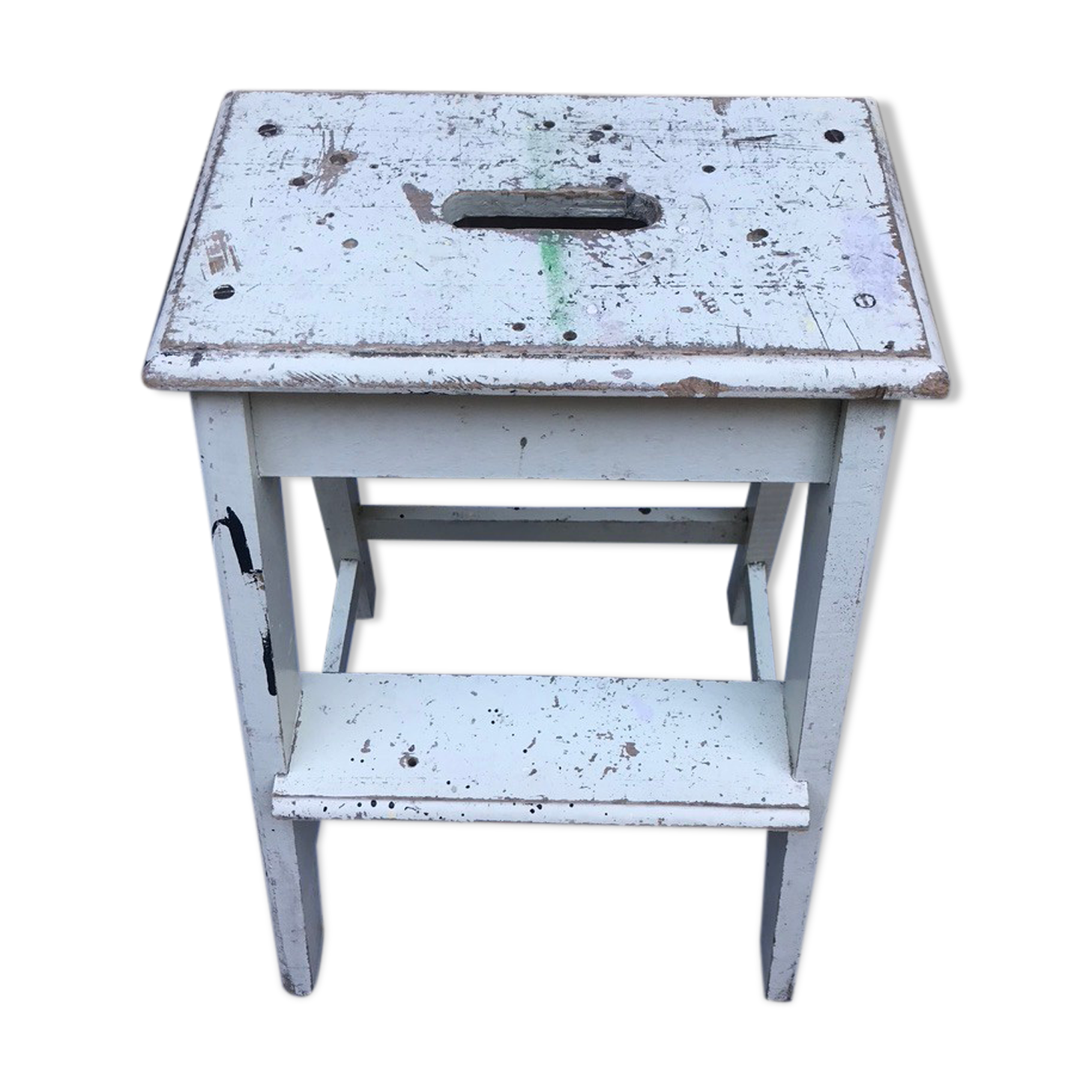 Escabeau marche pied bois vintage