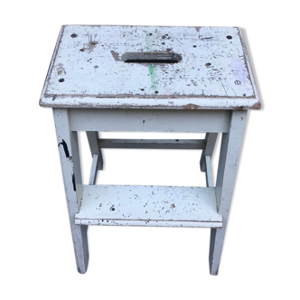 Escabeau marche pied bois vintage
