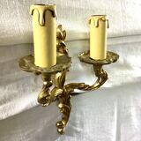 Louis XV style bronze wall lamp with 2 lights