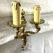 Louis XV style bronze wall lamp with 2 lights