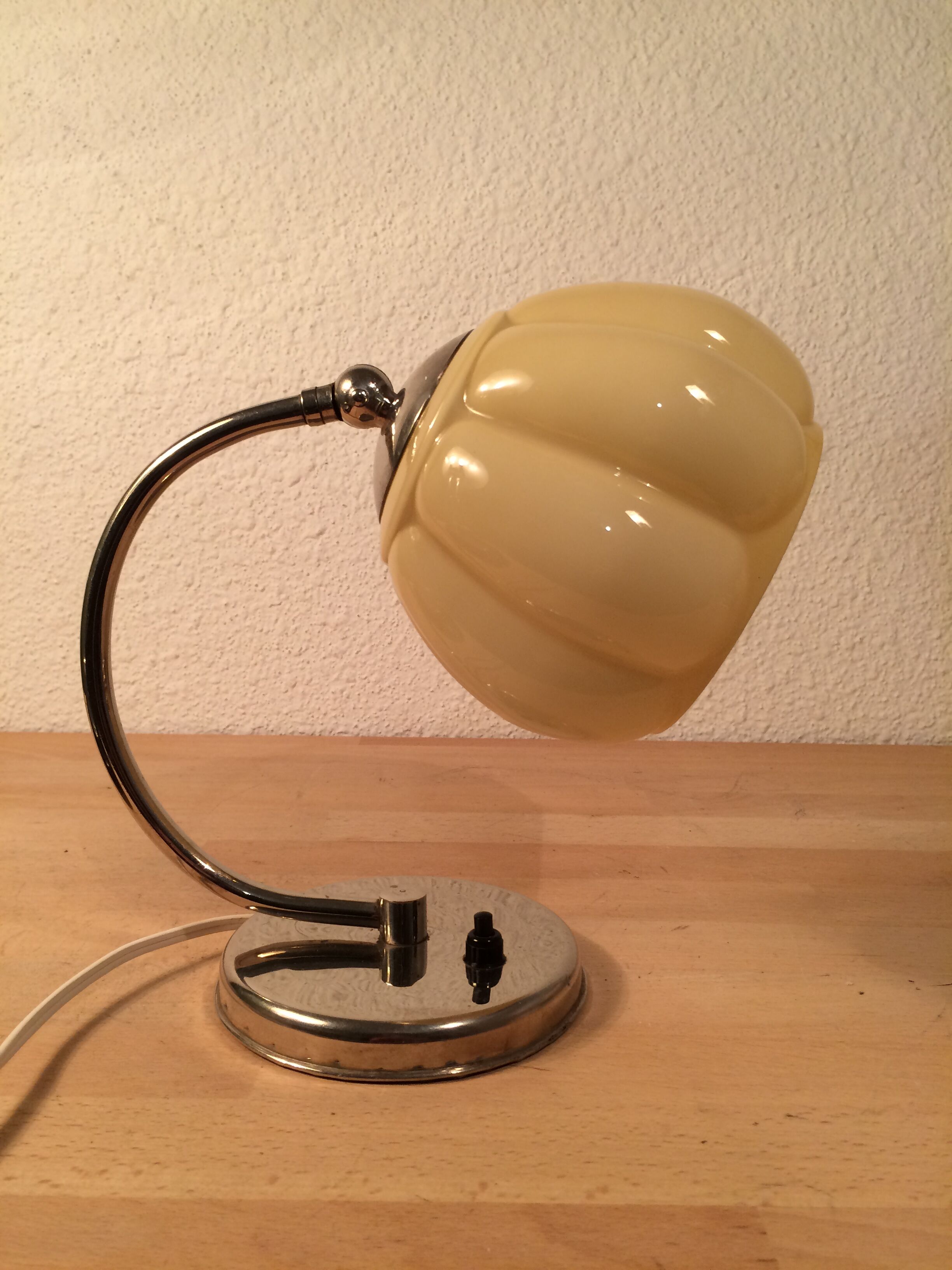 Art deco lamp molded glass and chrome, wall lamp 30s