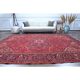 1960s Vintage Persian Handmade Wool Cotton Red Area Rug  242x339