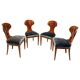Chaises Ballon Biedermeier, placage de frêne, velours gris, Vienne, 1900, ensemble de 4