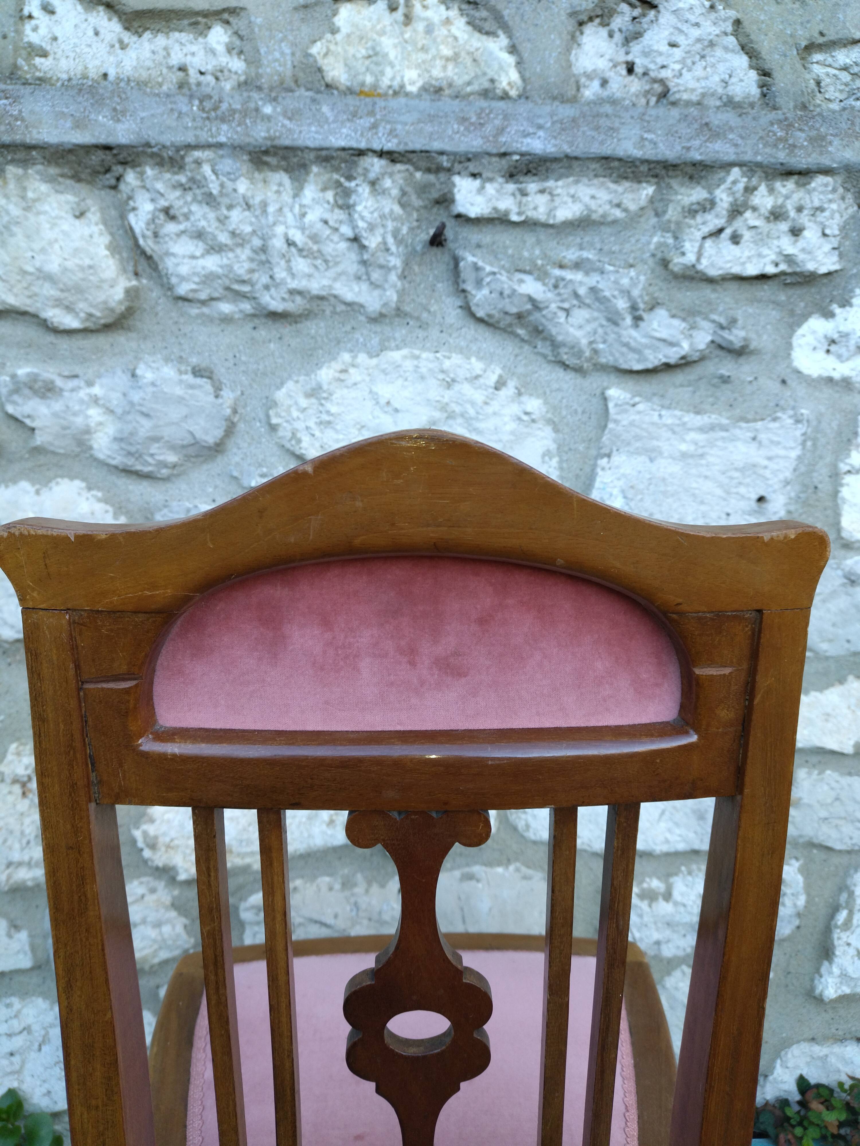 Art-nouveau marquetry chair 1900