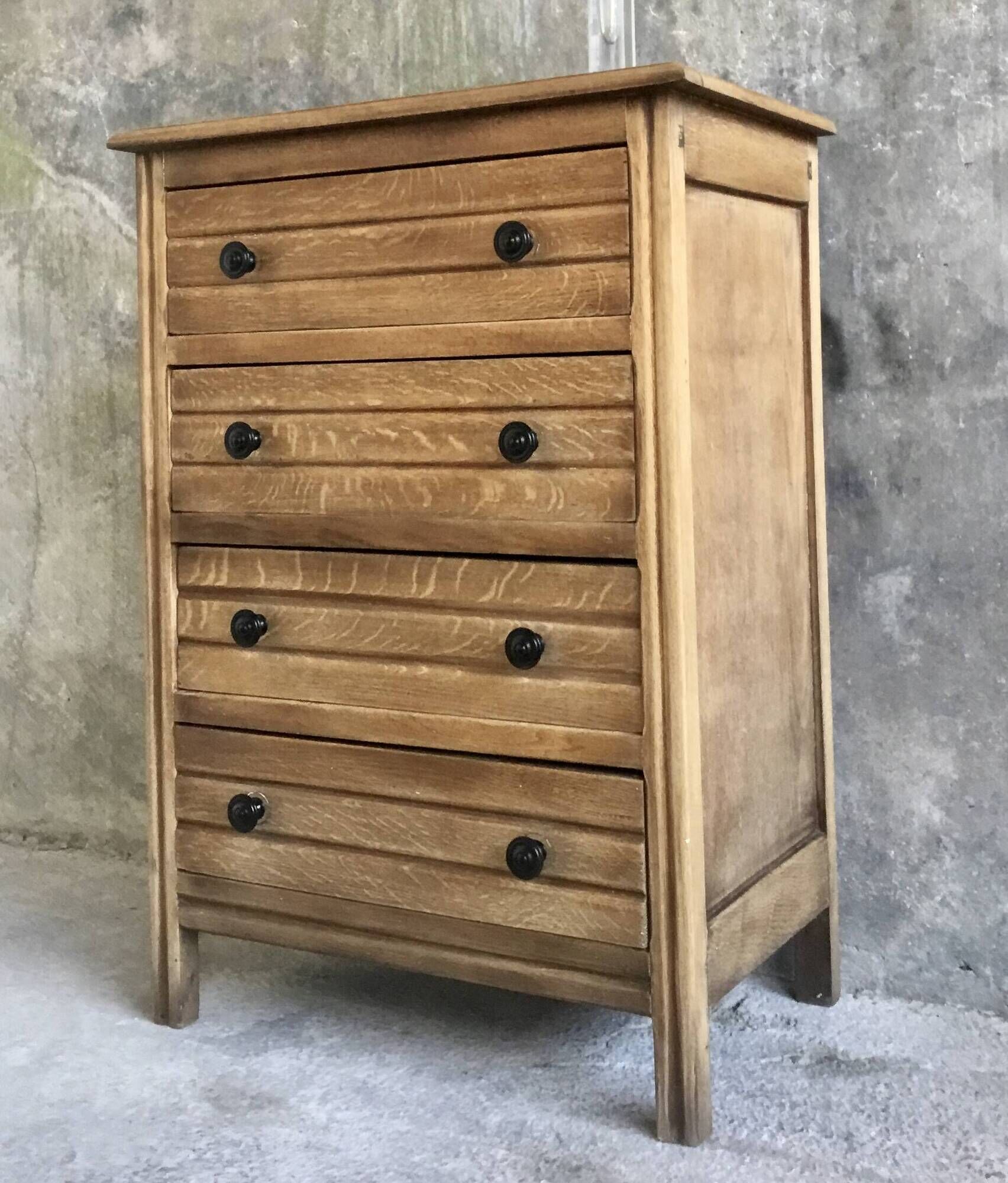 Meuble de metier ou chiffonnier en chêne - vintage - 1950