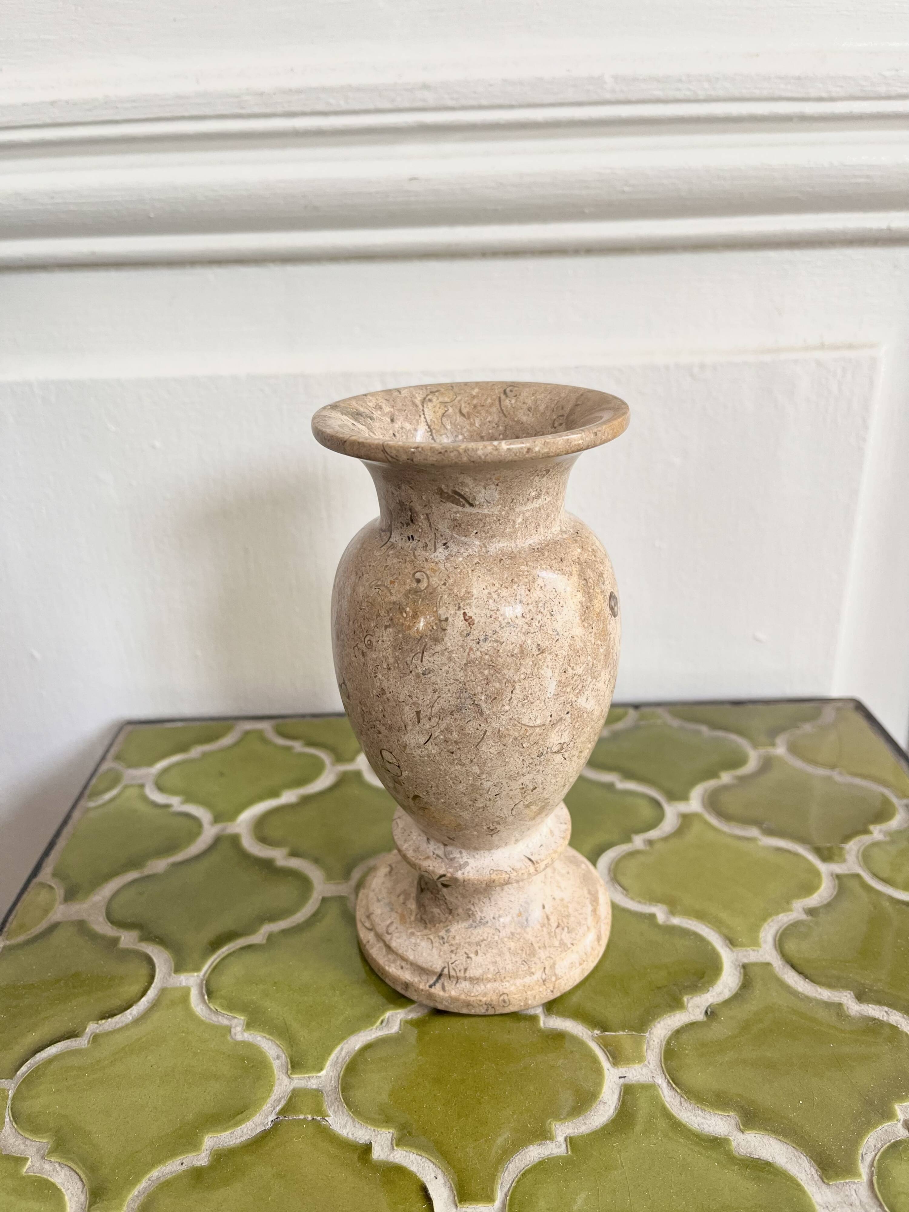 Marbled stone vase