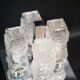 Vintage Kaiser Leuchten Ice Glass Flush Mount Ceiling Lamp, 1960s German Li